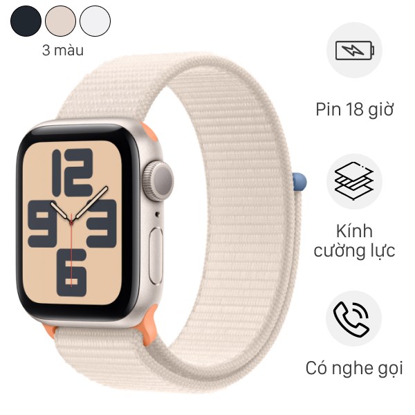 Đồng hồ thông minh Apple Watch SE 2 2023 GPS 40mm viền nhôm dây vải