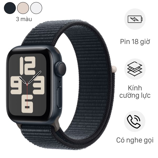 Đồng hồ thông minh Apple Watch SE 2 2023 GPS 40mm viền nhôm dây vải