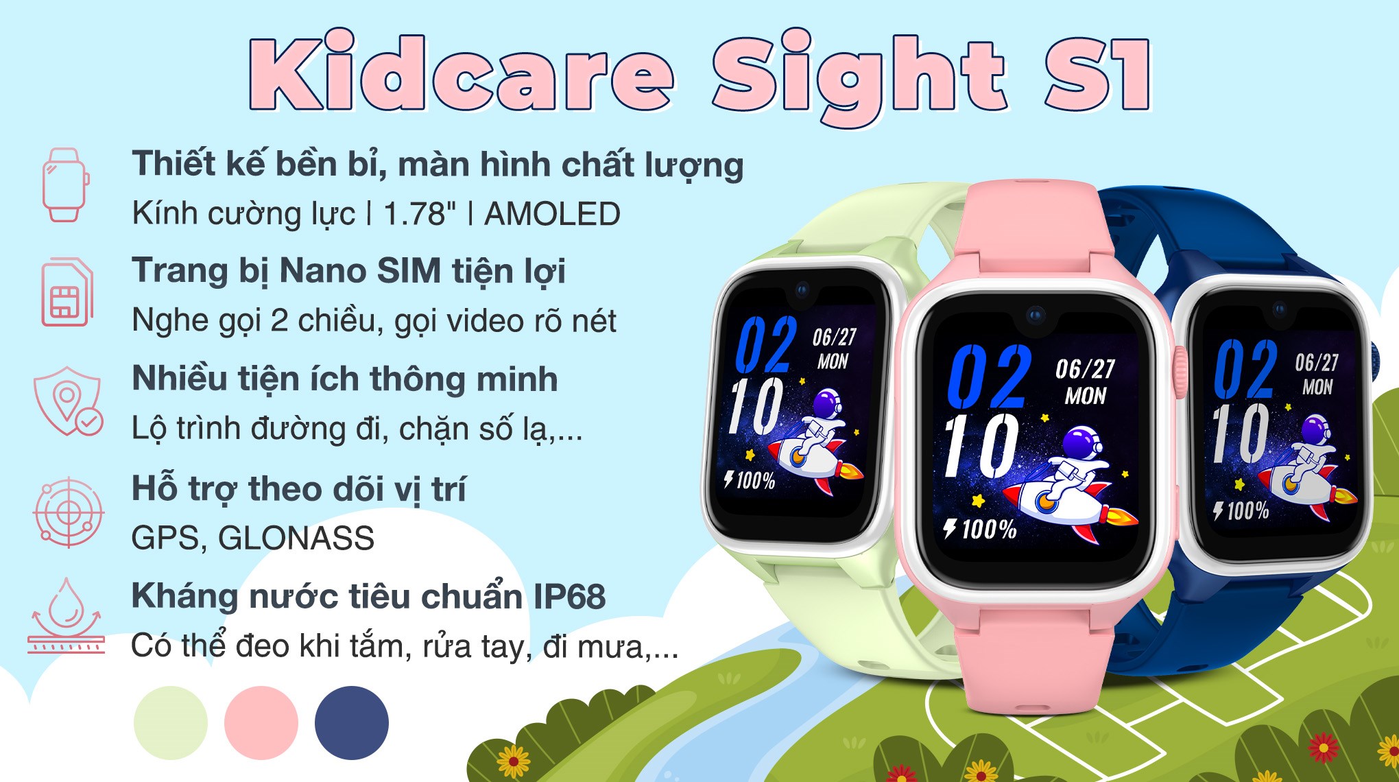 Thiết kế năng động, dây silicone bền đẹp Thiết kế năng động, dây silicone bền đẹp