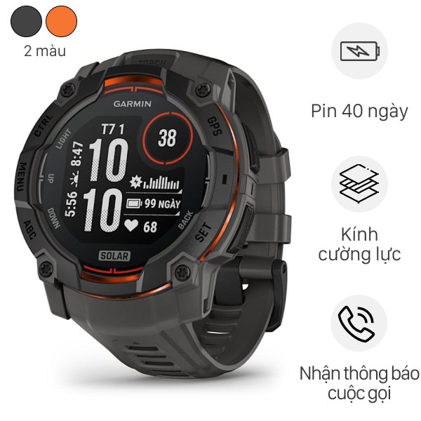 Đồng hồ thông minh Garmin Instinct 3 Solar 50mm