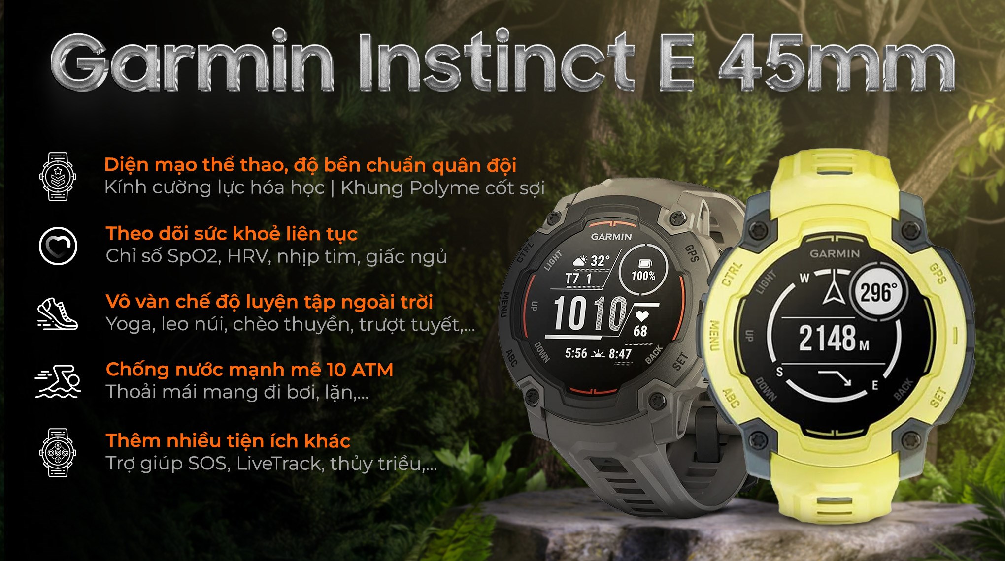 Đồng hồ thông minh Garmin Instinct E 45mm