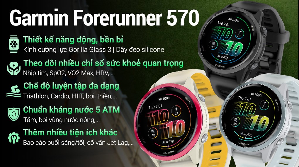 Đồng hồ thông minh Garmin Forerunner 570 42.4mm