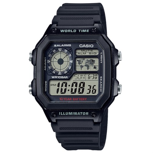 Đồng hồ Casio 42 mm Nam AE-1200WH-1AVDF Màu Đen