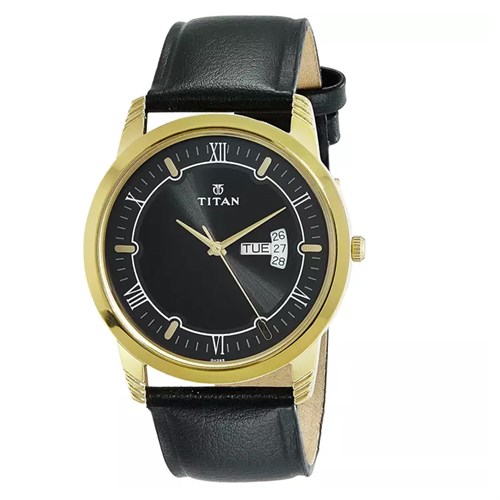 Đồng hồ TITAN 47 mm Nam 1774YL01 Màu Đen