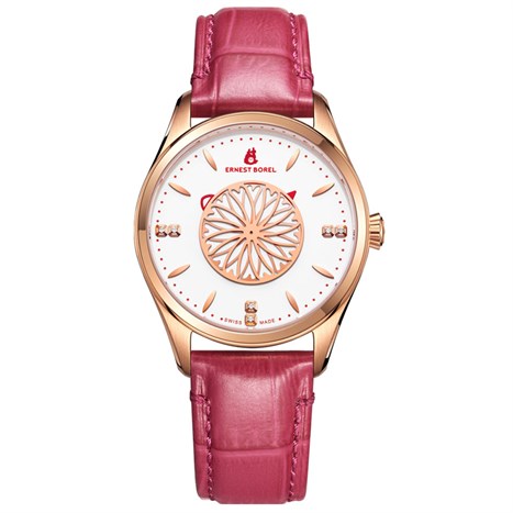 Đồng hồ ERNEST BOREL Cocktail 35 mm Nữ N0116B0A-MR4L Màu Đỏ