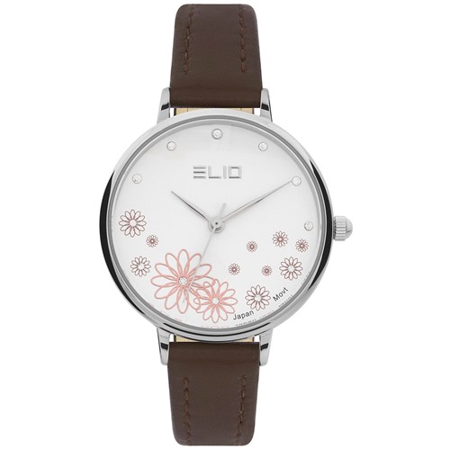 Đồng hồ Elio Flower 32 mm Nữ EL128-01 Màu Nâu