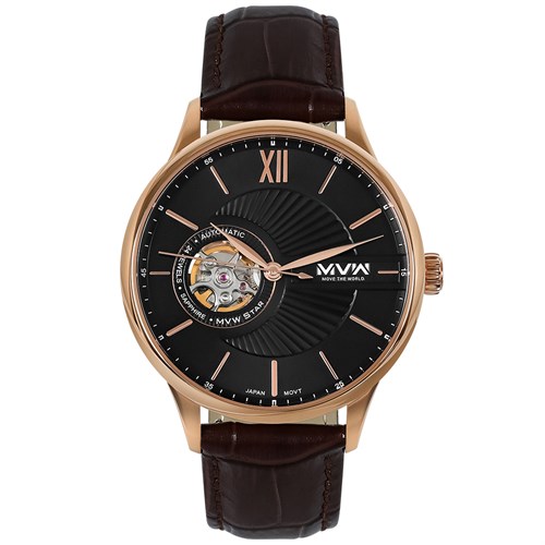 Đồng hồ MVW Star 42 mm Nam MLA005-01N Màu Nâu