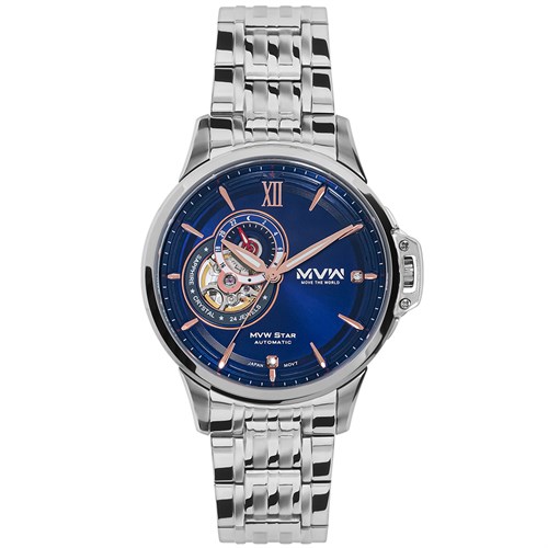 Đồng hồ MVW Star 41 mm Nam MSA003-03N Màu Bạc