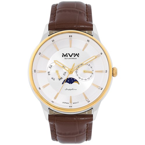 Đồng hồ MVW Sun & Moon 44 mm Nam ML085-01-SM Màu Nâu