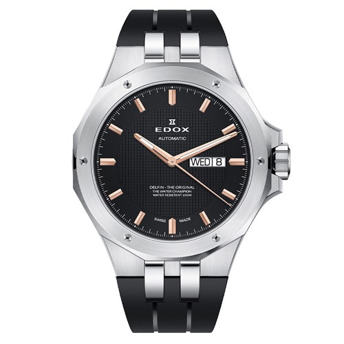 Đồng hồ Edox Delfin 43 mm Nam 88005-3CA-NIR Màu Đen