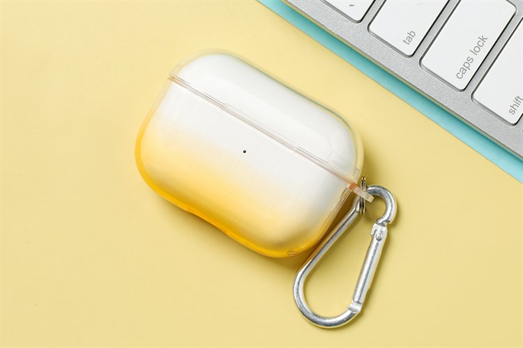 Túi đựng Airpods Pro Nhựa dẻo TPU kèm móc JM NAP18 Màu Vàng