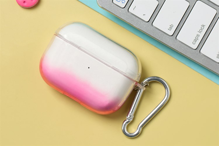 Túi đựng Airpods Pro Nhựa dẻo TPU kèm móc JM NAP18 Màu Hồng