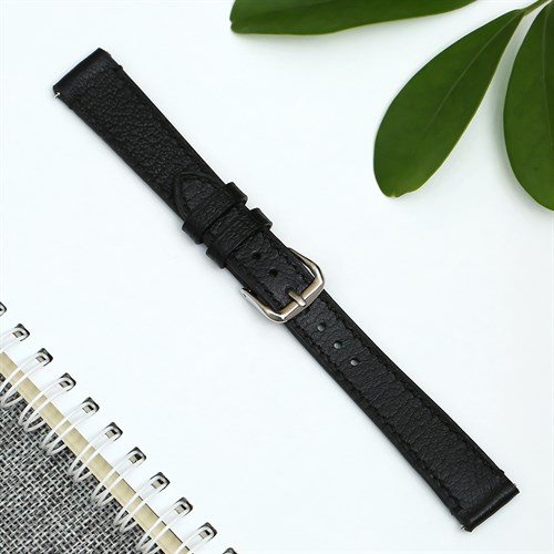 Dây da tổng hợp đồng hồ 16mm CKM1K2 Đen Màu Đen