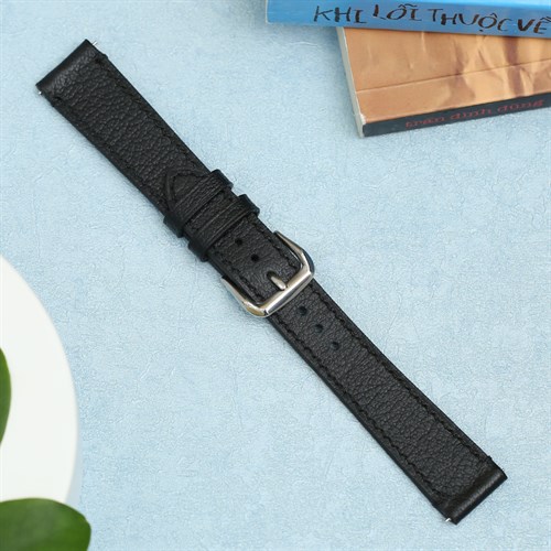 Dây da tổng hợp đồng hồ 18mm CKM1K2 Đen Màu Đen