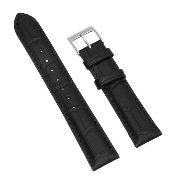 Dây da tổng hợp đồng hồ 18mm L021-04-18 Đen