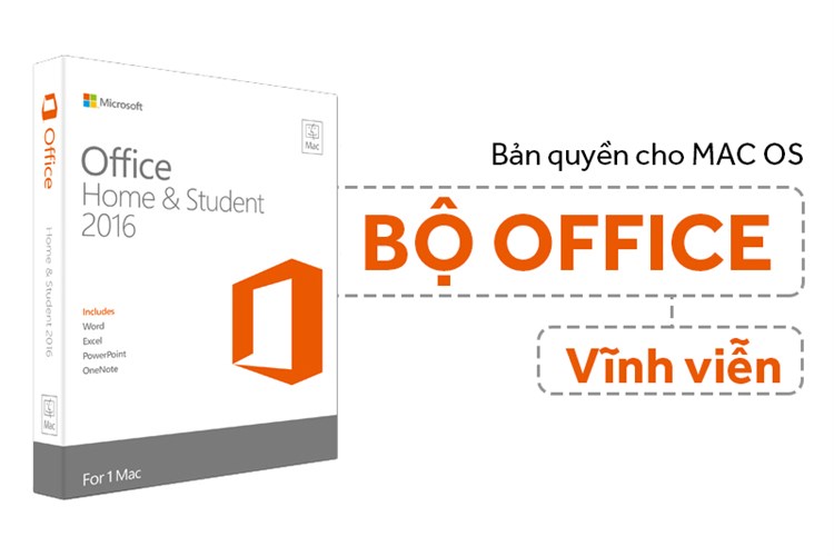 Office Home & Student 2016 for Mac vĩnh viễn 1 máy All languages