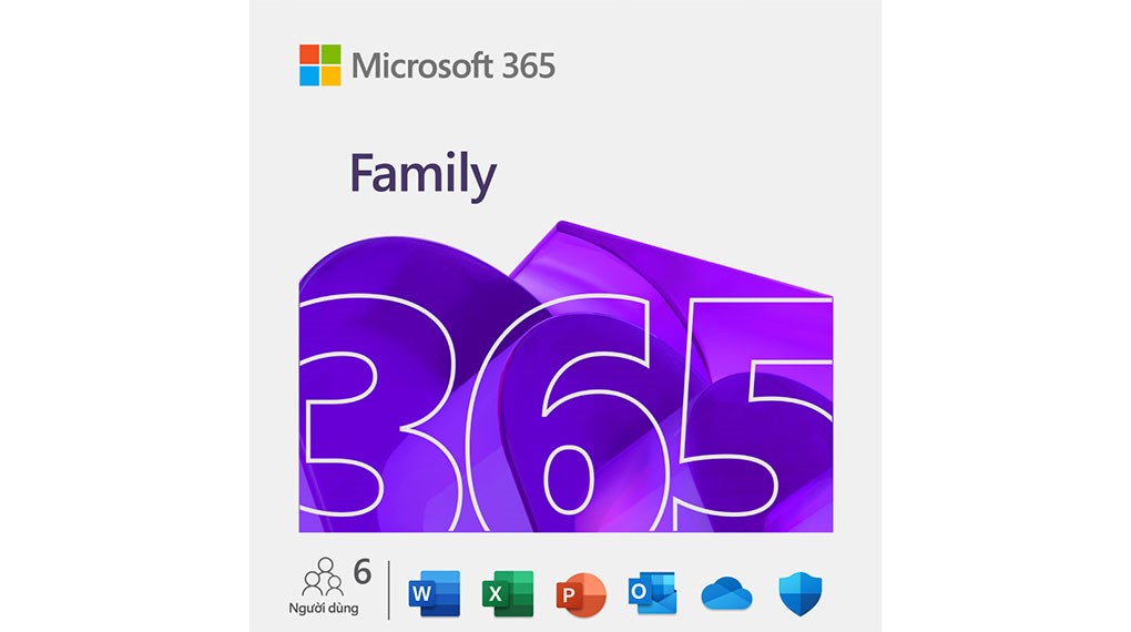 Microsoft 365 Family (Tối đa 6 người, 12 tháng, 1TB OneDrive/5 thiết bị/người)