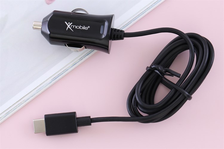 Sạc xe hơi Type-C 1 m 12W Xmobile DS196-WB Đen Màu Đen