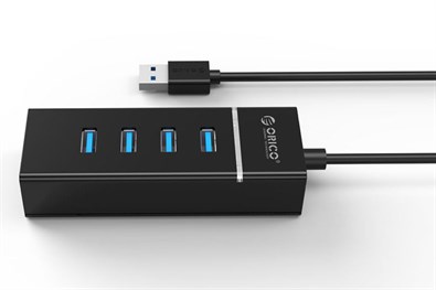 Bộ chia USB Hub 4 cổng USB 3.0 ORICO W6PH4-U3-V2-BK Đen