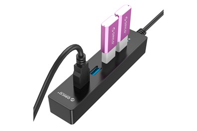 Bộ chia USB Hub 4 cổng USB 3.0 ORICO W8PH4-U3-V1-BK Đen