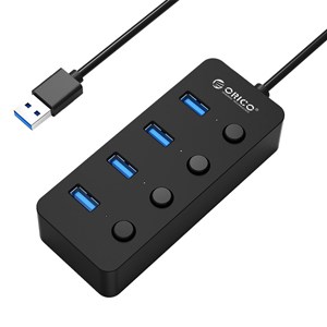 Bộ chia USB Hub 4 cổng USB 3.0 ORICO W9PH4-V1 BK Đen