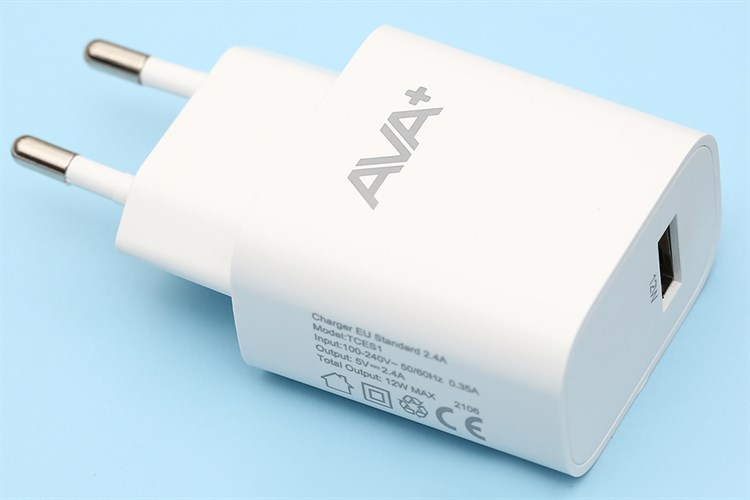 Adapter Sạc USB 12W AVA+ TCES1 Màu Trắng