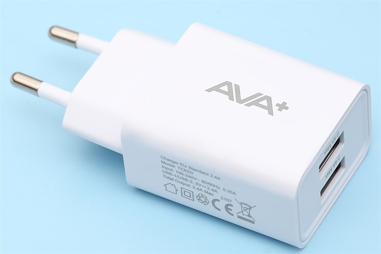 Adapter Sạc USB 12W AVA+ TCED2 Màu Trắng