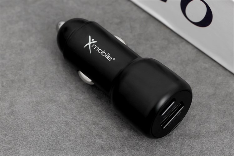 Sạc xe hơi 2 cổng USB Type C PD QC 3.0 20W Xmobile SN-455 Màu Đen
