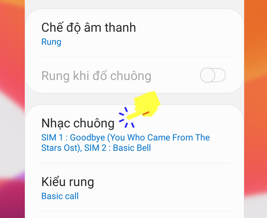 Bước 2: Tiếp theo bạn hãy chọn Nhạc chuông.