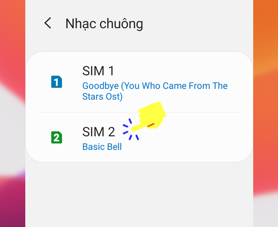 Bước 4: Cuối cùng bạn cài nhạc chuông sim 2.