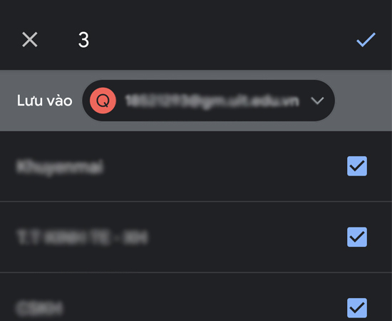 Bước 4: Sau khi chọn các liên hệ cần nhập, chọn dấu check để tiến hành quá trình chép danh bạ.