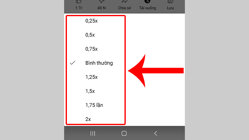 Lựa chọn tốc độ phát video để xem YouTube nhanh, chậm theo ý muốn