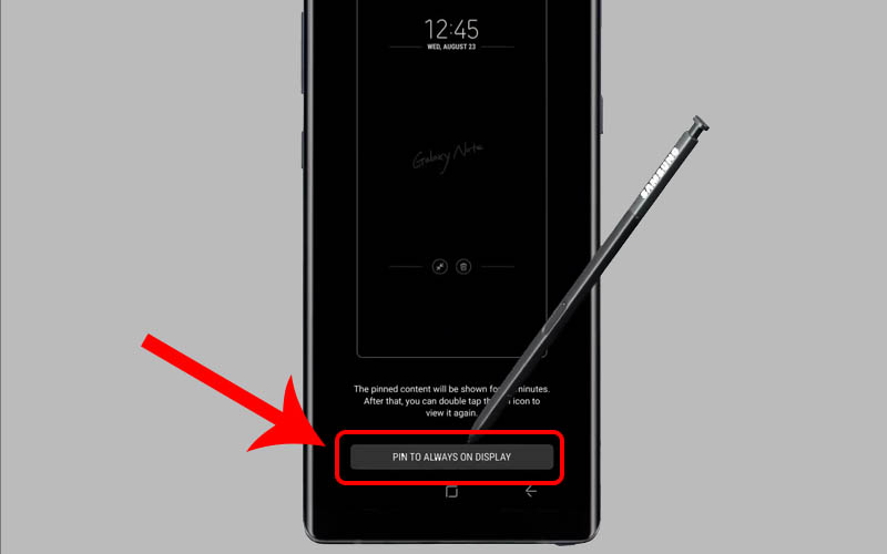  Nhấn  vào mục Pin to always on display để luôn hiển thị trên màn hình