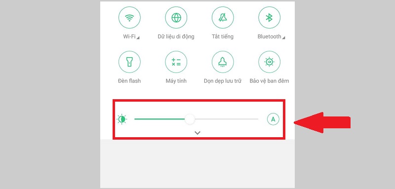 Kéo giảm độ sáng màn hình điện thoại