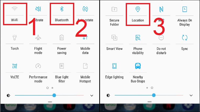 Tắc các tính năng wifi, bluetooth, GPS trên điện thoại