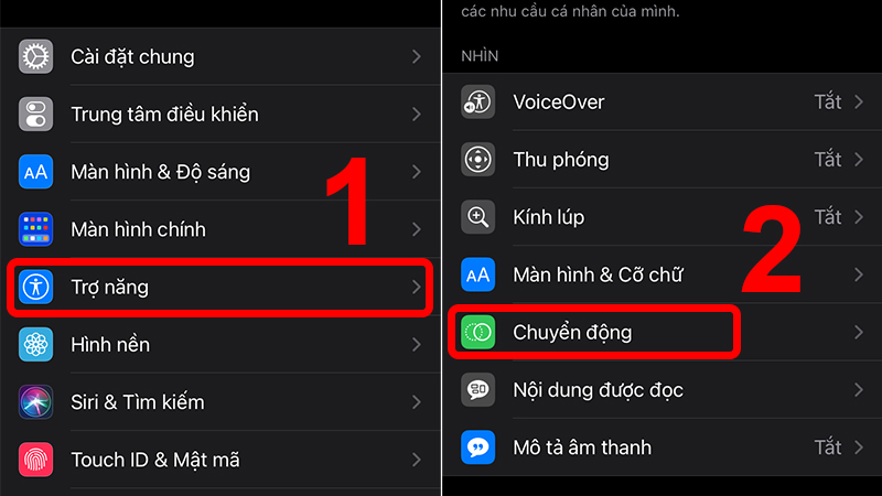 Điều chỉnh chuyển động cho iPhone