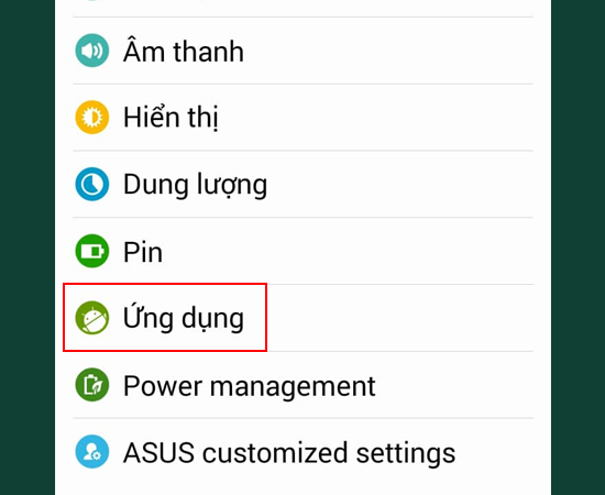 Bước 1: Vào Cài đặt > Chọn Ứng dụng.