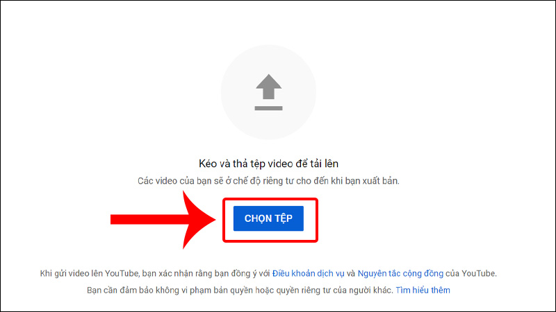 Nhấn CHỌN TỆP để tải video lên