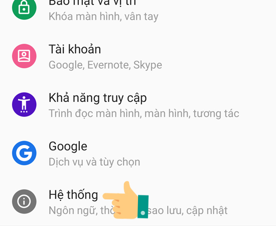 Bước 2: Trong menu Cài đặt, bạn chọn Hệ thống.