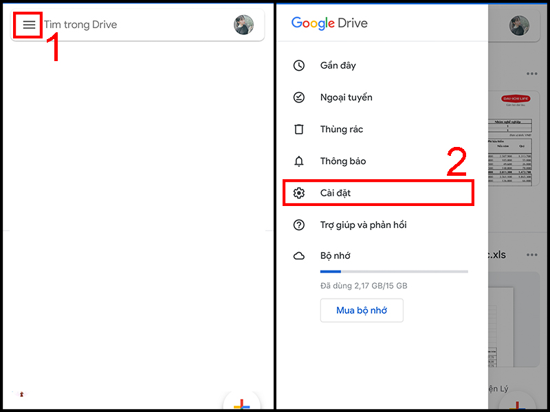 Cài đặt trên Google Drive