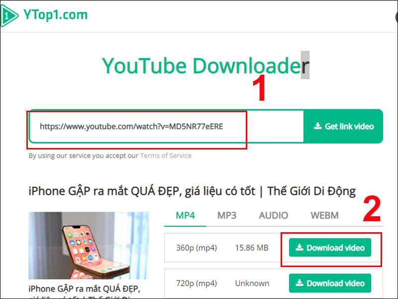 Download video mà bạn muốn tải 