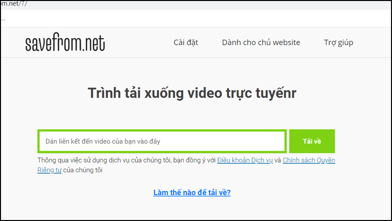 Tải video trên YouTube với SaveFrom