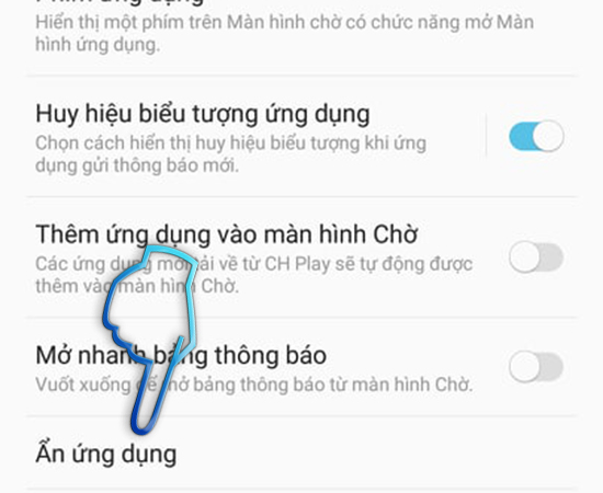 - Bước 4: Chọn ứng dụng muốn ẩn