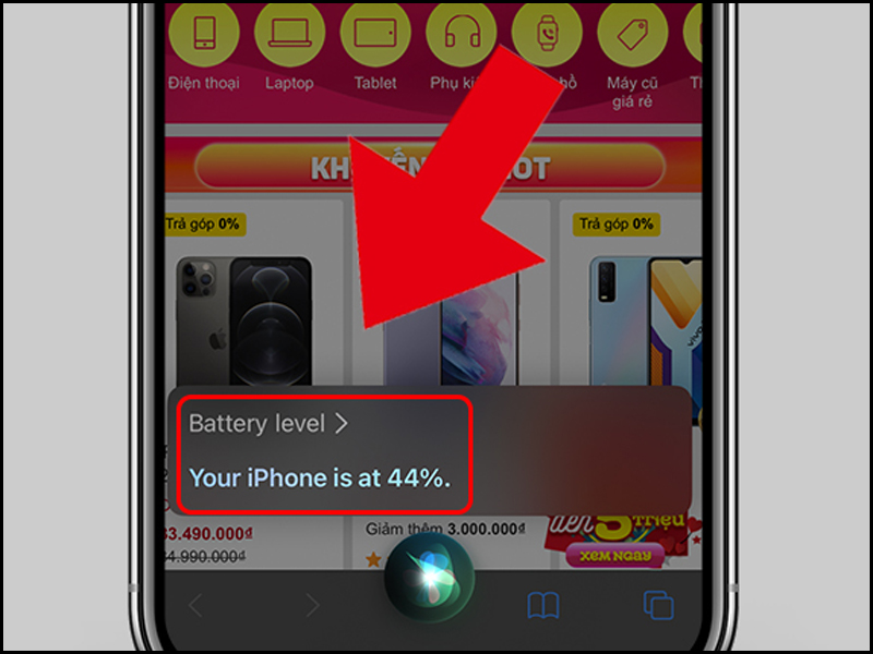 Kiểm tra phần trăm pin còn lại bằng Siri