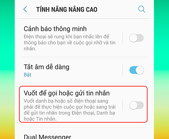 Chọn Vuốt để gọi hoặc gửi tin nhắn