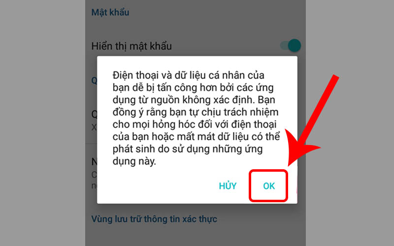 Nhấn OK để hoàn tất quá trình