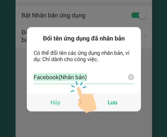 Bước 4: Cuối cùng bạn có thể đổi tên app cho khác đi.