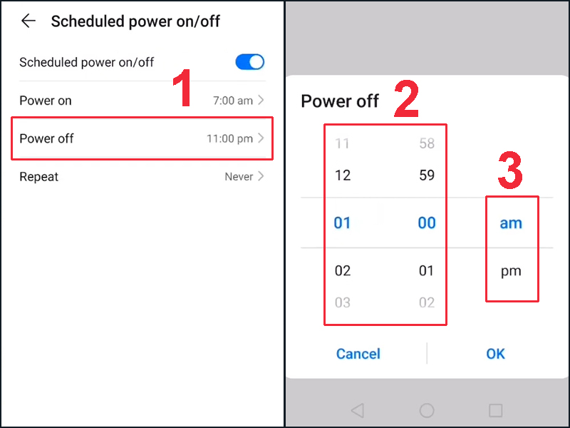 Bạn hãy cài đặt giờ tự động tắt máy của thiết bị