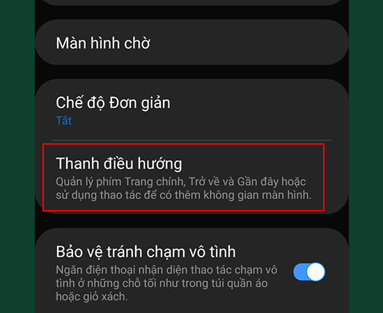 Bước 2: Chọn Thanh điều hướng.