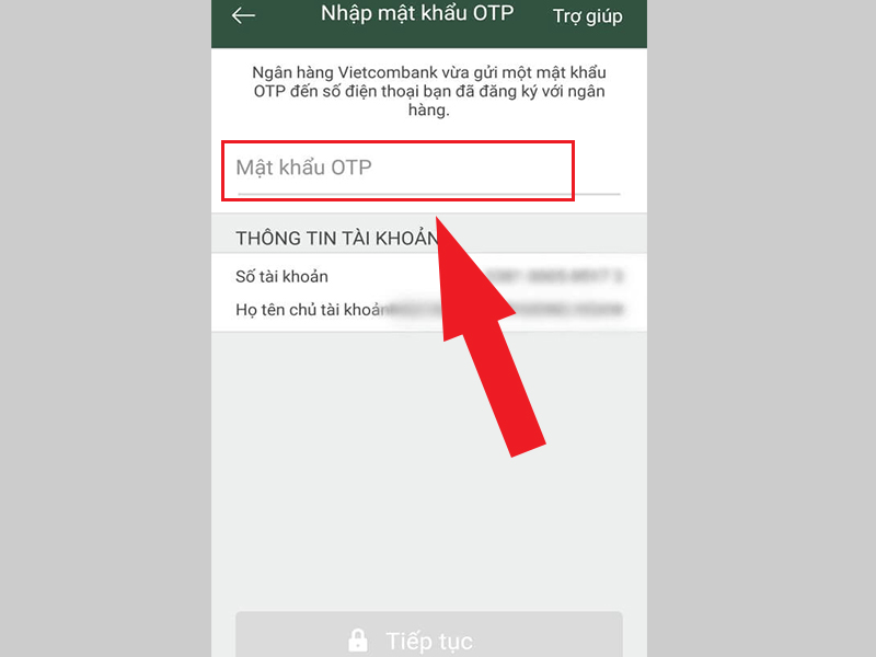 Nhập mã OTP để hoàn tất liên kết